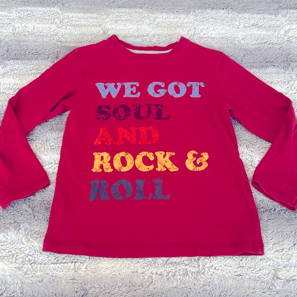 6T Rock n Roll Boys Red Long Sleeve Shirt